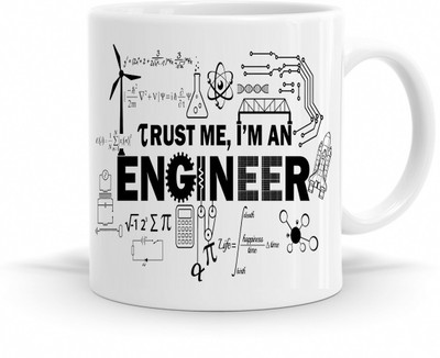 R CREATION Trust Me I'm an Engineer Ceramic Coffee Mug(325 ml)