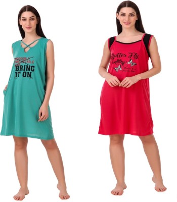 Bombshell Women Nightshirts(Green, Pink)