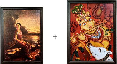mperor Kerala Original Mural And Radha In The Moon Light Painting On Canvas ,2 Different Canvas Painting Painting With Wood Frame , Size (18.63 x 25 , 15 x 20.4 Inch) Digital Reprint 25 inch x 18.63 inch Painting(With Frame)