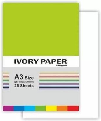 ROYALSHOP A3-50 IVORY UNRULED A3 210 gsm A3 Paper(Set of 2, White)