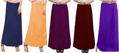 GERMAN BLUE-Golden yellow-Jamuni-Maroon-violet Pure Cotton Petticoat(Medium)