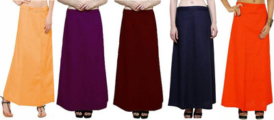 Golden yellow-Jamuni-Maroon -Navy blue-Orange Pure Cotton Petticoat(Medium)