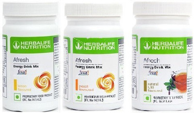 HERBALIFE afresh energy drink mix combo Plant-Based Protein(150 g, lemon, peach, tulsi)