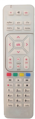 LipiWorld Unbreakable DTH HD Digital TV Set TOP Box Remote Control with Recording Feature Compatible for DTH Remote AIRTEL Remote Controller(White)