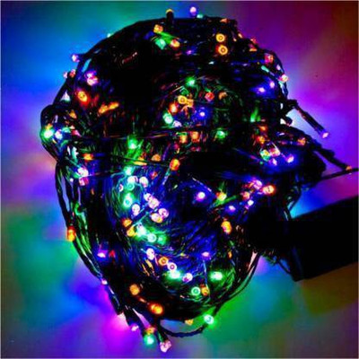 SUCHETA 160 LEDs 40.64 m Multicolor Color Changing, Flickering, Steady Disco Rice Lights(Pack of 1)