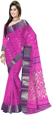 Pradip Fabrics Woven Handloom Cotton Silk Saree(Pink)