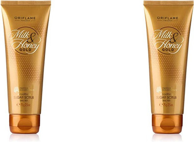 Oriflame MILK & HONEY GOLD SUGAR SCRUB PACK OF 2 PCS Scrub(75 ml)