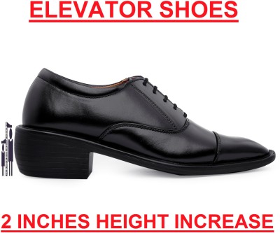 BXXY Men's Height Increasing New Formal Office Wear Lace-Up Oxford Dress Shoes Lace Up For Men(Black , 10)