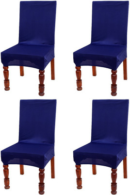 Nendle Polyester Plain 1 Seater Chair Cover(Blue Pack of 4)