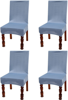 Nendle Polyester Plain 1 Seater Chair Cover(Grey Pack of 4)