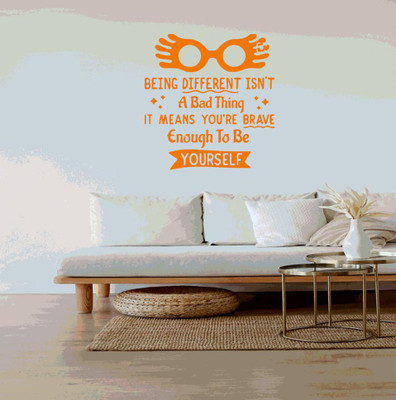 DICTON HUB 60 cm Being Different Quotes orange Removable Sticker(Pack of 1)