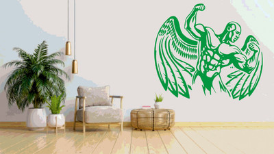DICTON HUB 60 cm bird with men green Removable Sticker(Pack of 1)