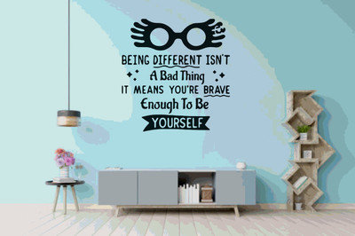 DICTON HUB 60 cm Being Different Quotes blk Removable Sticker(Pack of 1)