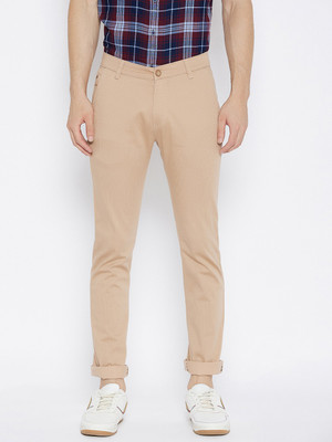 CRIMSOUNE CLUB Slim Fit Men Beige Trousers