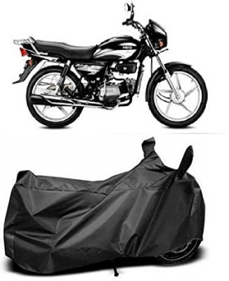 Mdstar Waterproof Two Wheeler Cover for Hero, Honda, TVS, Yamaha, Hero Electric, Universal For Bike(Splendor Plus, Black)