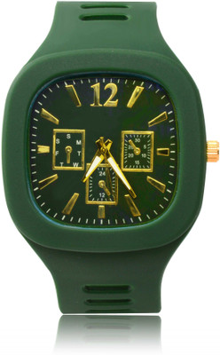 FEMEO Best Quality Silicon Rubber Belt Square Dial mans & boys Analog Watch  - For Men