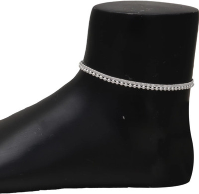 AANYACRYSTAL Anklet for Baby girls ......0 to 6 years .......4 ...no Necklessball Sterling Silver Anklet(Pack of 2)