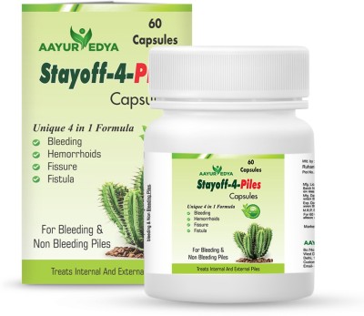 aayurvedya Stayoff-4 Piles, 4 in 1 Complete Ayurvedic Solution to Bleeding and Non-Bleeding Piles. Treats Internal and External Piles Naturally - Helps in Piles/Hemorrhoids/Itching/Fissure/Fistula