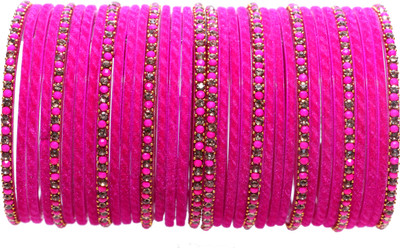 Shubhlaxmi Glass Zircon Bangle Set(Pack of 34)