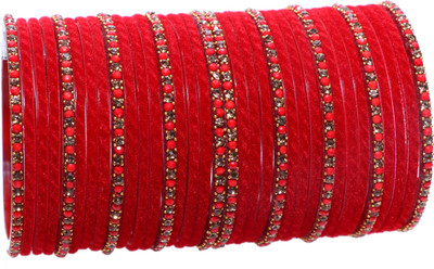 Shubhlaxmi Glass Zircon Bangle Set(Pack of 34)