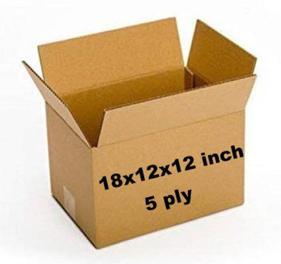 SHREE TIRUPATI REFRACTORIES AND CERAMICS Corrugated Cardboard STRONG AND HARD -5 PLY- Size: 18x12x12 inch (120 GSM VIRGIN PAPER) Packaging Box(Pack of 5 Brown)