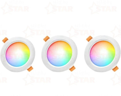 Nightstar 9 Watt 3 Colour in 1 (RED/BLUE/PINK) Ceiling Light 3 Pcs Recessed Ceiling Light Ceiling Lamp(Multicolor)