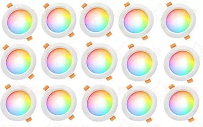 Nightstar 9 watt 3 Colour in 1 (RED/BLUE/PINK) Ceiling Light 15 Pcs Recessed Ceiling Light Ceiling Lamp(Multicolor)