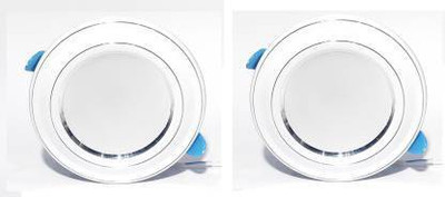 Nightstar 9 Watt White Metal Ceiling Light Pack of 2 Recessed Ceiling Light Ceiling Lamp(White)