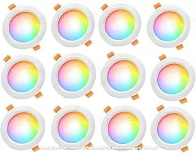 Nightstar 9w 3 Colour in 1 (RED/BLUE/PINK) Ceiling Light 12 Pcs Recessed Ceiling Light Ceiling Lamp(Multicolor)