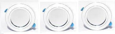 Nightstar 9 Watt White Metal Ceiling Light Pack of 3 Recessed Ceiling Light Ceiling Lamp(White)