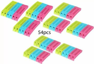 Parulenter 3 4,3,2.4 Inch 54 pcs Plastic Food Bag Sealing Clip(Set of 54, Multicolor)