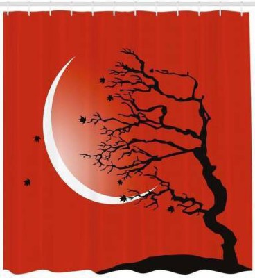 OHD 214 cm (7 ft) Polyester Room Darkening Door Curtain (Pack Of 2)(Printed, Red)