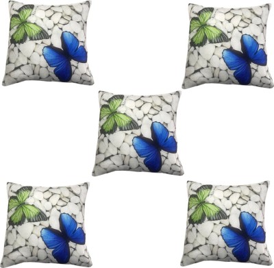 A CUBE LUXURY SOLUTIONS Printed Cushions Cover(Pack of 5, 40 cm*40 cm, White)
