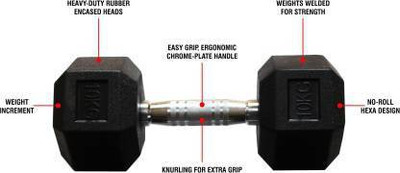 LCARNO 10KG HEXA FIXED WEIGHT SINGLE PCS DUMBBELLE Fixed Weight Dumbbell(5 kg)
