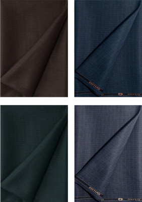 KUNDAN SULZ GWALIOR Cotton Blend Checkered Trouser Fabric