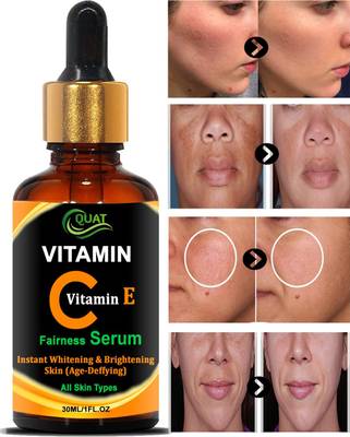 QUAT Vitamin C Serum for face Whitening, Pigmentation, Glowing, Oily Skin, Acne Scars, Brightening, Fairness, Anti-Aging Skin Repair with Hyaluronic Acid  (30 ml)