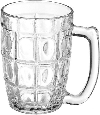 Madhawar store Beer Mug Glass for Home Dining Tableware Beer/Juice Cold Beverages - 375ml Glass Set Beer Mug(375 ml, Glass, Clear)