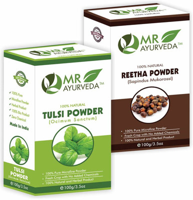 MR Ayurveda Tulsi Powder & Reetha Powder - Combo Pack(200 g)