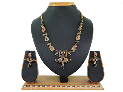VATSALYA creation Alloy Gold-plated Black Jewellery Set(Pack of 1)