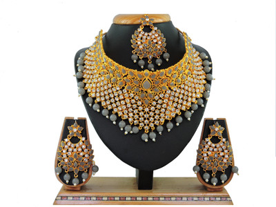 VATSALYA creation Alloy Gold-plated Grey Jewellery Set(Pack of 1)