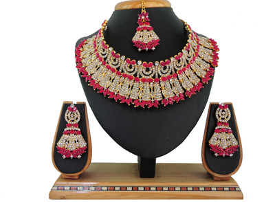 VATSALYA creation Alloy Ruby Red Jewellery Set(Pack of 1)