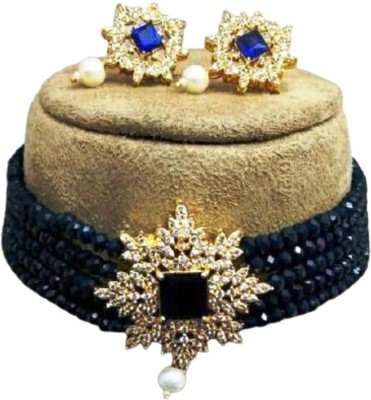 Shree Shyam Brass Gold-plated Blue, Gold Jewellery Set(Pack of 1)