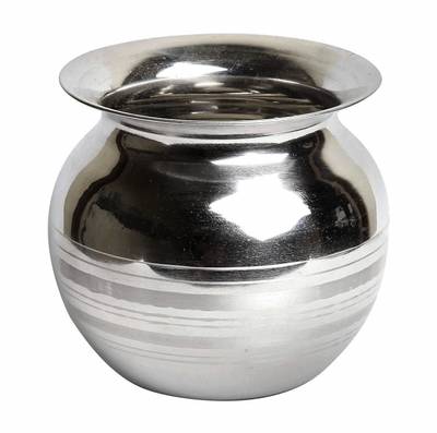 India Pride Stainless Steel Light Weight Lota Kalash / Chambu / Tumbler for Pooja, Pongal, Marriage, Karvachauth (Wt 100 Gram, Small Size - 500 ml) Stainless Steel Kalash