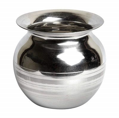 India Pride Stainless Steel Light Weight Lota Kalash / Chambu / Tumbler for Pooja, Pongal, Marriage, Karvachauth (Wt 100 Gram, Small Size - 500 ml) Stainless Steel Kalash(Steel)