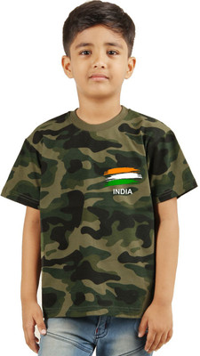 Printcomet Boys Printed Cotton Blend Regular T Shirt(Multicolor, Pack of 1)
