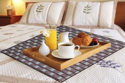 LITHARA Square Pack of 1 Table Placemat(Brown, Silver, PVC)