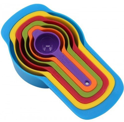 PuthaK Baking Measuring Cups/Spoons Set - Plastic Multi Colour, 6 pcs Measuring Cup Set(250 ml)