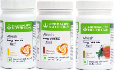 HERBALIFE afresh energy drink mix combo Plant-Based Protein(150 g, lemon, Cinnamon, tulsi)