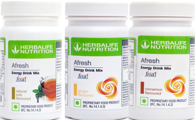 HERBALIFE afresh energy drink mix combo Plant-Based Protein(150 g, tulsi, Cinnamon, ginger)