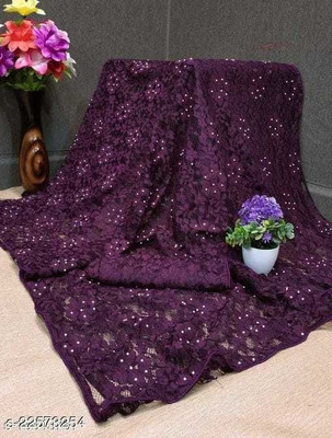 UNICK Embellished Bollywood Net Saree(Magenta)